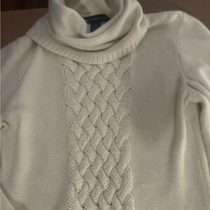 INC International Concepts Cream Cowl Neck Sweater